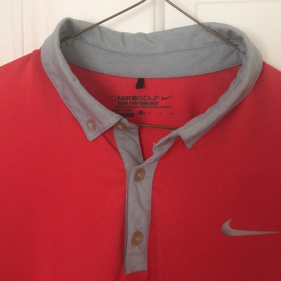Red with Gray trim Nike Golf Polo - Picture 2 of 3
